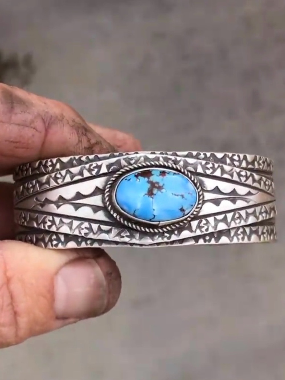Signed Chatfields Golden Hills Turquoise Sterling Silver Cuff by Jay Chatfield - Picture 3 of 8